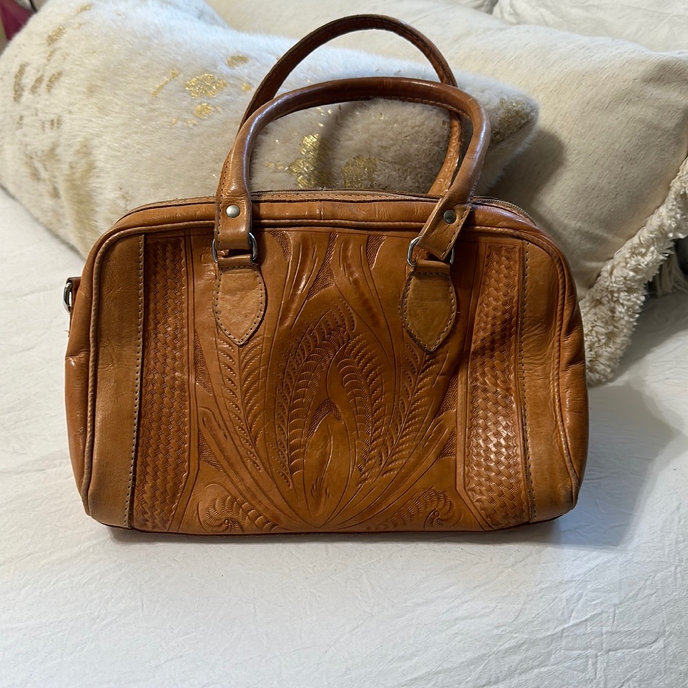 Genuine tooled leather purse